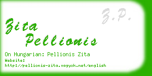 zita pellionis business card